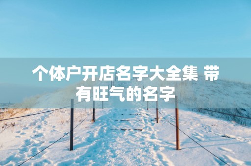 个体户开店名字大全集 带有旺气的名字