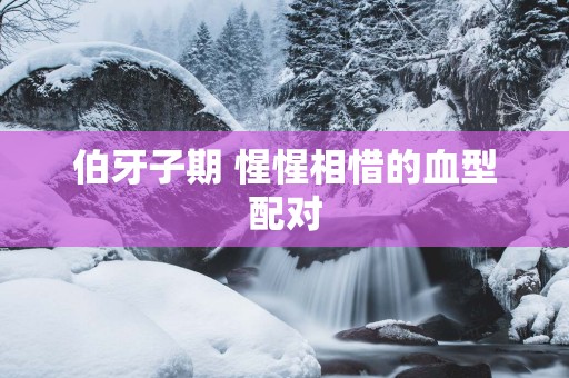 伯牙子期 惺惺相惜的血型配对