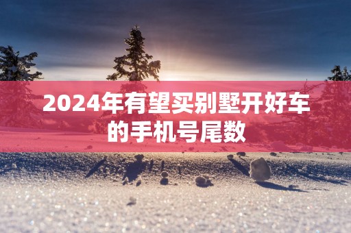 2025年有望买别墅开好车的手机号尾数