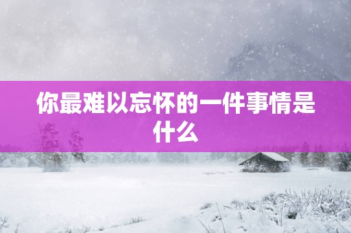 你最难以忘怀的一件事情是什么