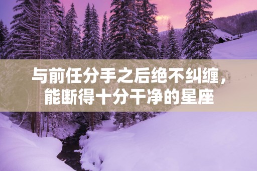与前任分手之后绝不纠缠，能断得十分干净的星座