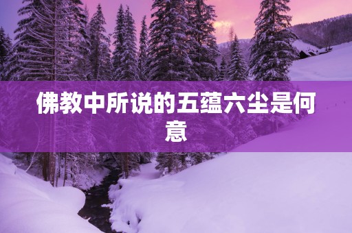 佛教中所说的五蕴六尘是何意