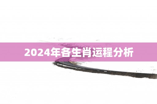 2025年各生肖运程分析