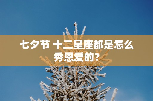 七夕节 十二星座都是怎么秀恩爱的？