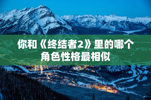 你和《终结者2》里的哪个角色性格最相似