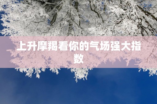 上升摩羯看你的气场强大指数