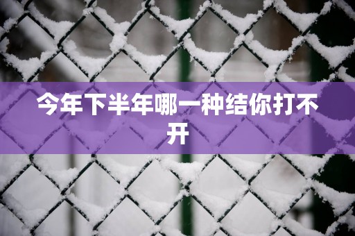 今年下半年哪一种结你打不开