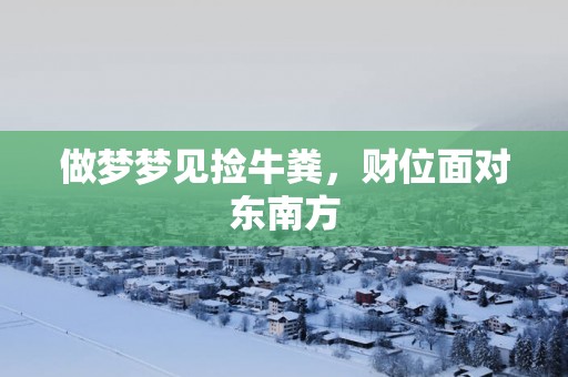 做梦梦见捡牛粪，财位面对东南方
