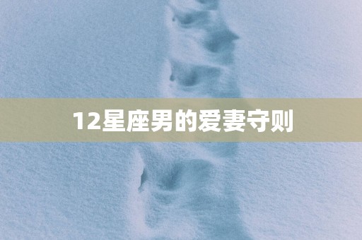 12星座男的爱妻守则