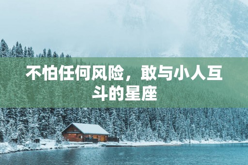 不怕任何风险，敢与小人互斗的星座