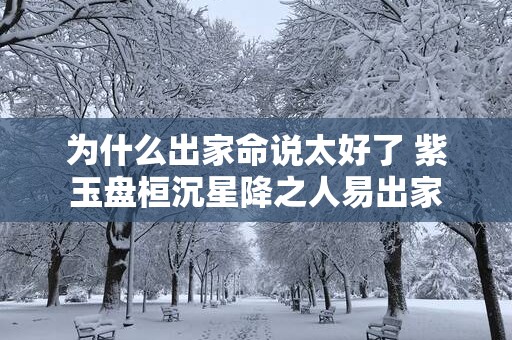 为什么出家命说太好了 紫玉盘桓沉星降之人易出家