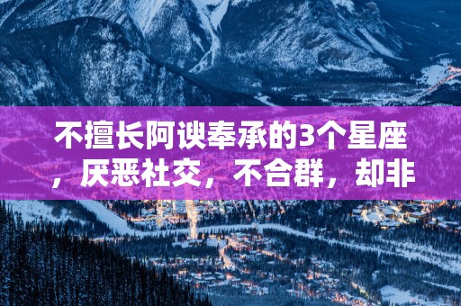 不擅长阿谀奉承的3个星座，厌恶社交，不合群，却非常适合深交