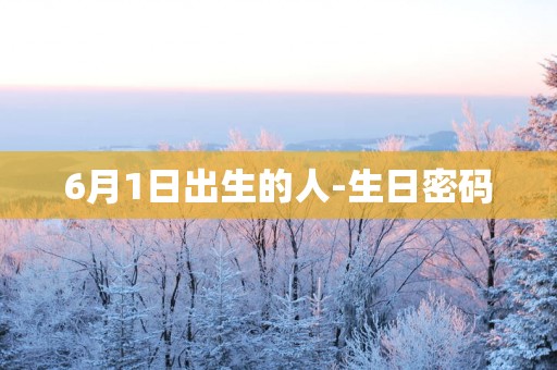 6月1日出生的人-生日密码