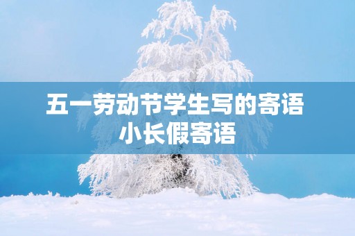 五一劳动节学生写的寄语 小长假寄语