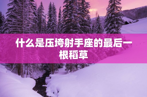 什么是压垮射手座的最后一根稻草