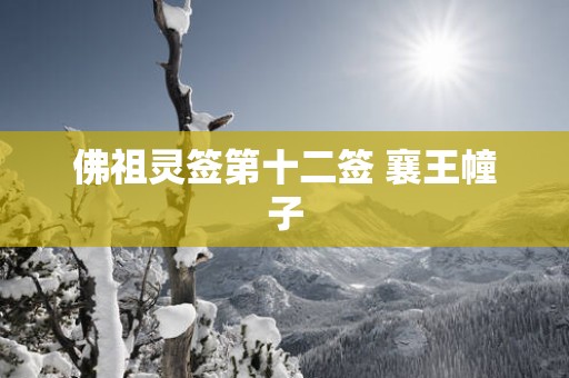 佛祖灵签第十二签 襄王幢子