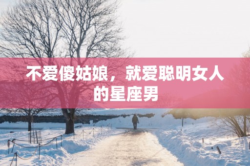 不爱傻姑娘，就爱聪明女人的星座男
