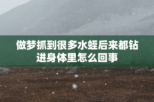 做梦抓到很多水蛭后来都钻进身体里怎么回事