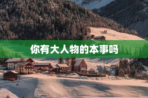 你有大人物的本事吗