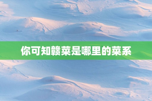 你可知赣菜是哪里的菜系