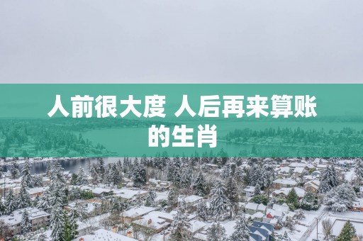 人前很大度 人后再来算账的生肖