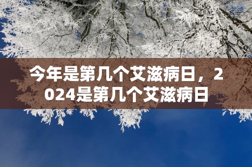今年是第几个艾滋病日，2025是第几个艾滋病日