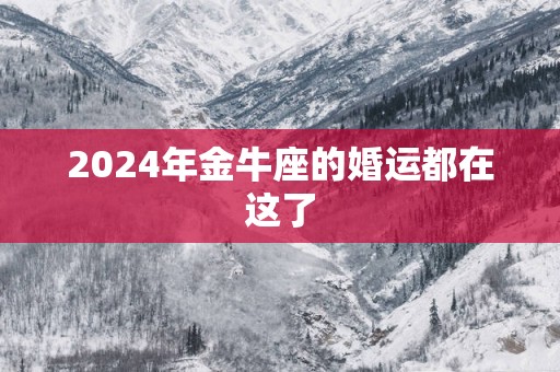 2025年金牛座的婚运都在这了