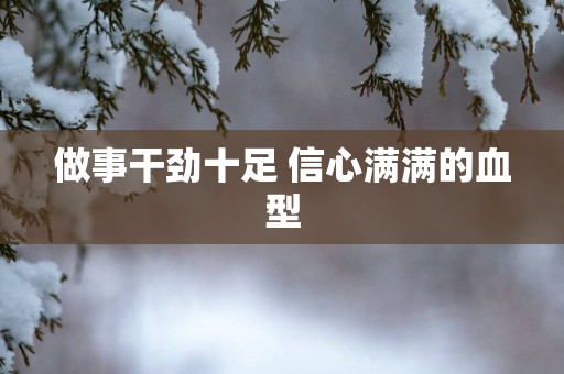 做事干劲十足 信心满满的血型