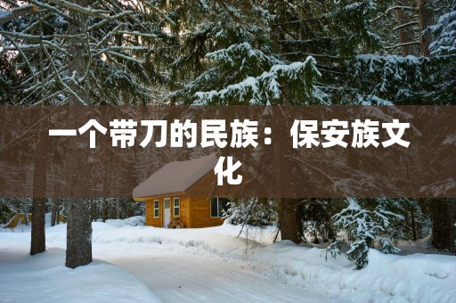 一个带刀的民族：保安族文化
