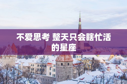 不爱思考 整天只会瞎忙活的星座