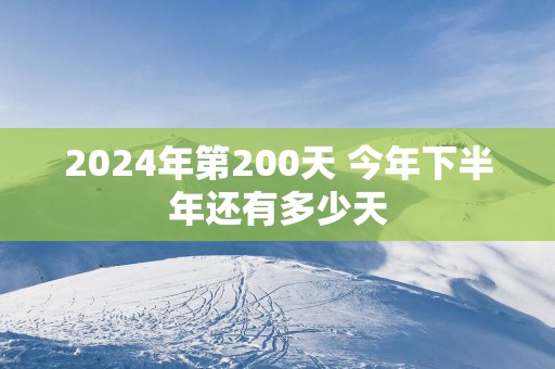 2025年第200天 今年下半年还有多少天