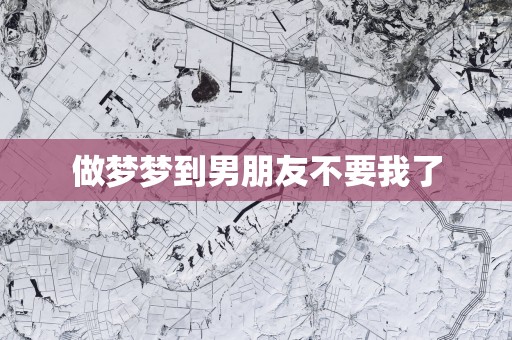 做梦梦到男朋友不要我了