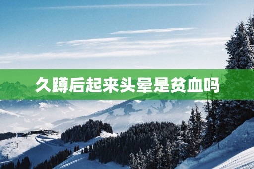 久蹲后起来头晕是贫血吗