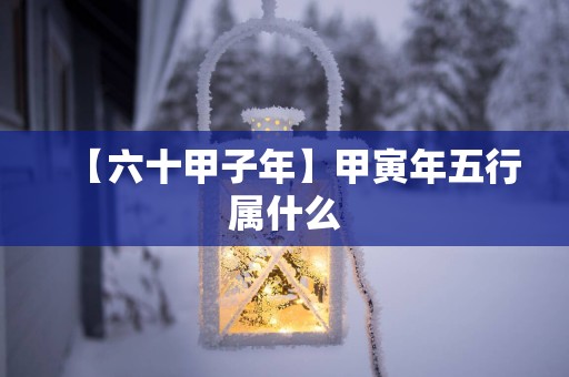 【六十甲子年】甲寅年五行属什么