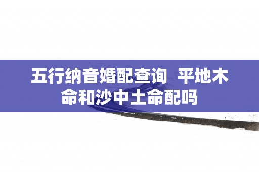 五行纳音婚配查询  平地木命和沙中土命配吗