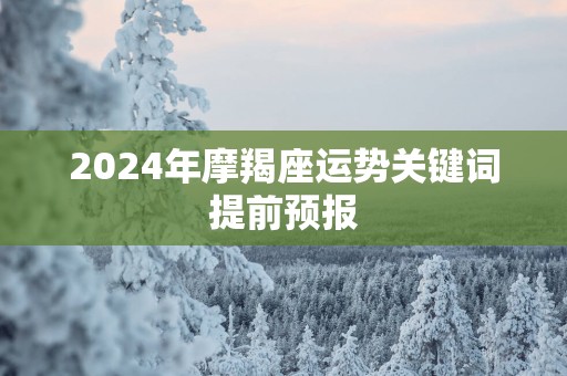 2025年摩羯座运势关键词提前预报