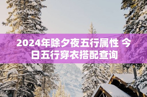 2025年除夕夜五行属性 今日五行穿衣搭配查询