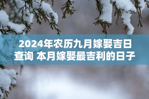 2025年农历九月嫁娶吉日查询 本月嫁娶最吉利的日子是哪天
