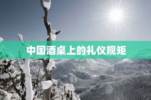 中国酒桌上的礼仪规矩