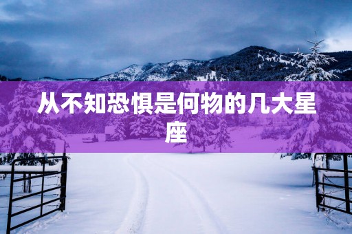 从不知恐惧是何物的几大星座
