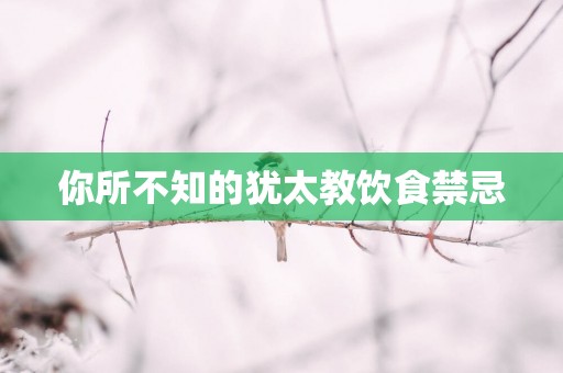 你所不知的犹太教饮食禁忌