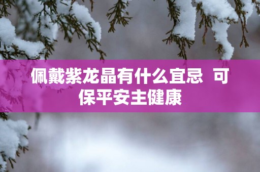 佩戴紫龙晶有什么宜忌  可保平安主健康