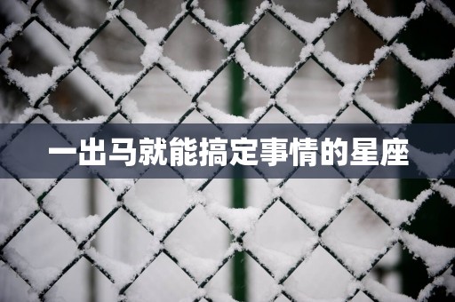 一出马就能搞定事情的星座