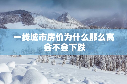 一线城市房价为什么那么高 会不会下跌