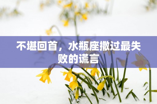 不堪回首，水瓶座撒过最失败的谎言