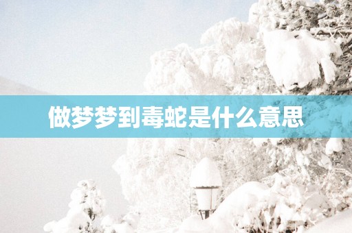 做梦梦到毒蛇是什么意思