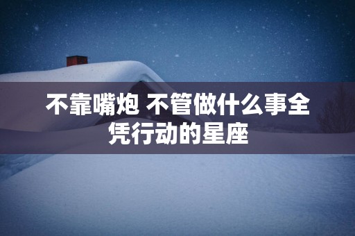 不靠嘴炮 不管做什么事全凭行动的星座