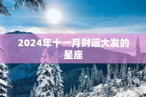 2025年十一月财运大发的星座