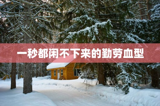 一秒都闲不下来的勤劳血型