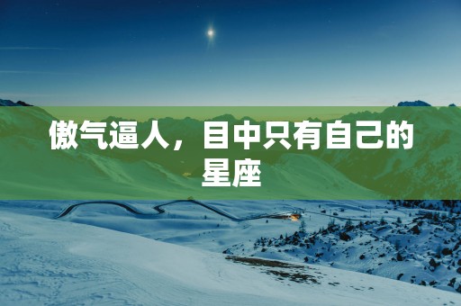 傲气逼人，目中只有自己的星座